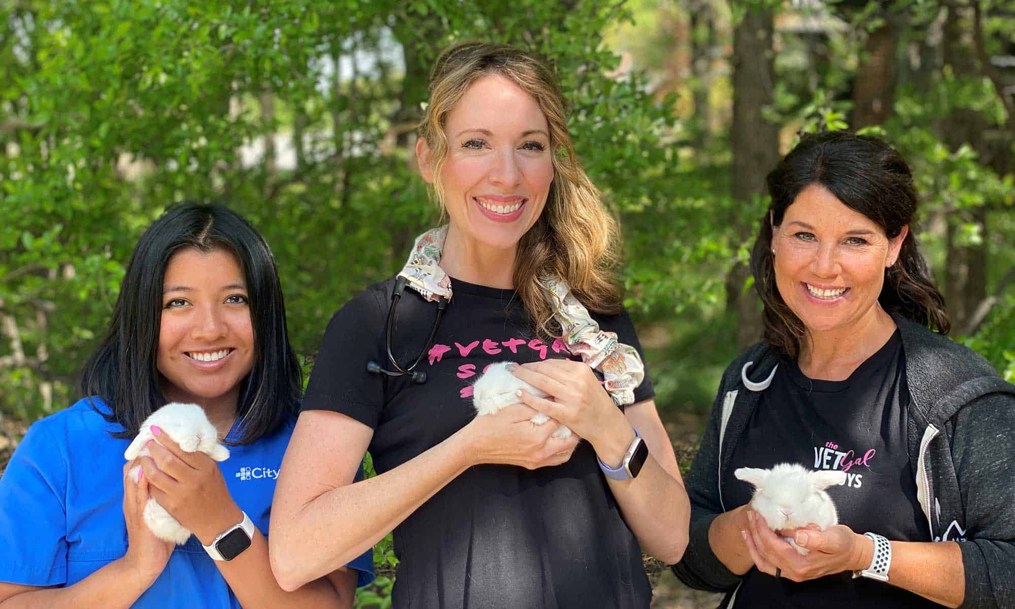 Our staff with bunnies